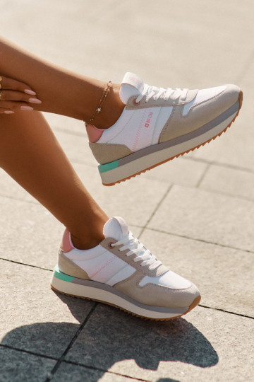 zo semišu Tenisky model obuvi Dámske Big Star RR274A047 HI-POLY SYSTEM béžová-biela farba