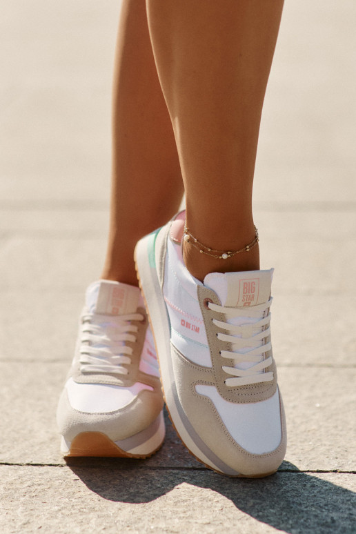 zo semišu Tenisky model obuvi Dámske Big Star RR274A047 HI-POLY SYSTEM béžová-biela farba zo semišu Tenisky model obuvi Dámske Big Star RR274A047 HI-POLY SYSTEM béžová-biela farba