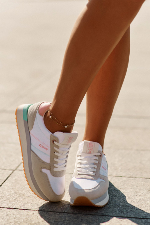 zo semišu Tenisky model obuvi Dámske Big Star RR274A047 HI-POLY SYSTEM béžová-biela farba zo semišu Tenisky model obuvi Dámske Big Star RR274A047 HI-POLY SYSTEM béžová-biela farba