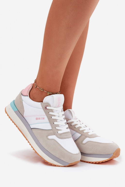 zo semišu Tenisky model obuvi Dámske Big Star RR274A047 HI-POLY SYSTEM béžová-biela farba zo semišu Tenisky model obuvi Dámske Big Star RR274A047 HI-POLY SYSTEM béžová-biela farba