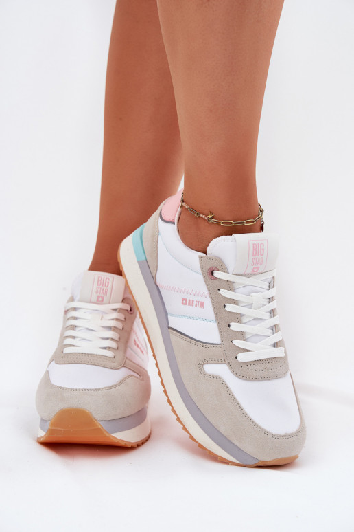 zo semišu Tenisky model obuvi Dámske Big Star RR274A047 HI-POLY SYSTEM béžová-biela farba zo semišu Tenisky model obuvi Dámske Big Star RR274A047 HI-POLY SYSTEM béžová-biela farba