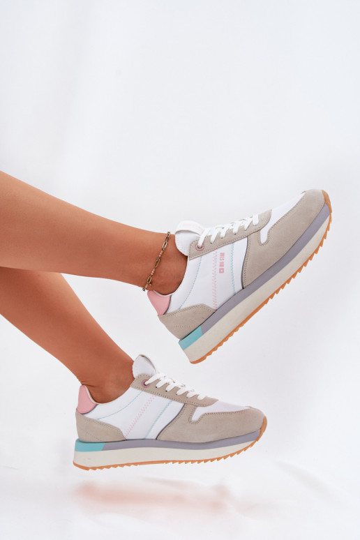 zo semišu Tenisky model obuvi Dámske Big Star RR274A047 HI-POLY SYSTEM béžová-biela farba zo semišu Tenisky model obuvi Dámske Big Star RR274A047 HI-POLY SYSTEM béžová-biela farba