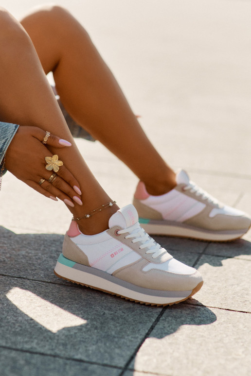 zo semišu Tenisky model obuvi Dámske Big Star RR274A047 HI-POLY SYSTEM béžová-biela farba zo semišu Tenisky model obuvi Dámske Big Star RR274A047 HI-POLY SYSTEM béžová-biela farba