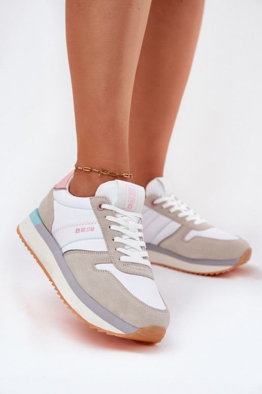 zo semišu Tenisky model obuvi Dámske Big Star RR274A047 HI-POLY SYSTEM béžová-biela farba zo semišu Tenisky model obuvi Dámske Big Star RR274A047 HI-POLY SYSTEM béžová-biela farba