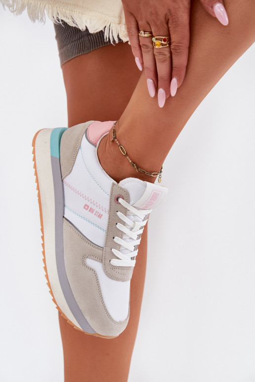 zo semišu Tenisky model obuvi Dámske Big Star RR274A047 HI-POLY SYSTEM béžová-biela farba zo semišu Tenisky model obuvi Dámske Big Star RR274A047 HI-POLY SYSTEM béžová-biela farba