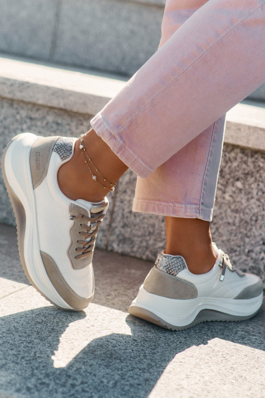 zo semišu Tenisky model obuvi Dámske s platformou Big Star RR274A344 HI-POLY SYSTEM béžová