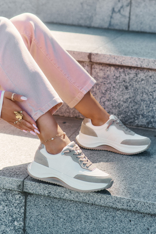 zo semišu Tenisky model obuvi Dámske s platformou Big Star RR274A344 HI-POLY SYSTEM béžová