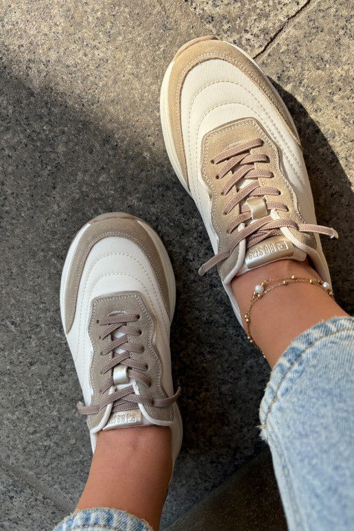 zo semišu Tenisky model obuvi Dámske s platformou Big Star RR274A344 HI-POLY SYSTEM béžová