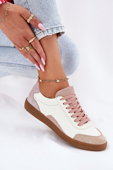 Kožené Tenisky model obuvi Dámske Zazoo N1220 biela farba