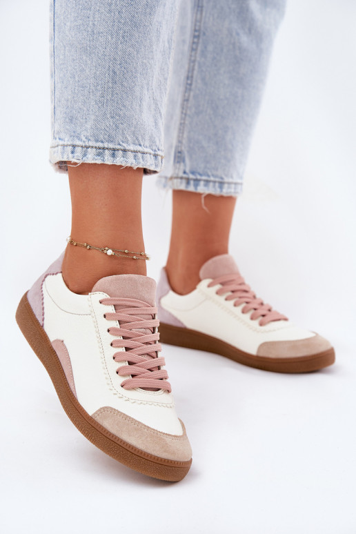 Kožené Tenisky model obuvi Dámske Zazoo N1220 biela farba Kožené Tenisky model obuvi Dámske Zazoo N1220 biela farba