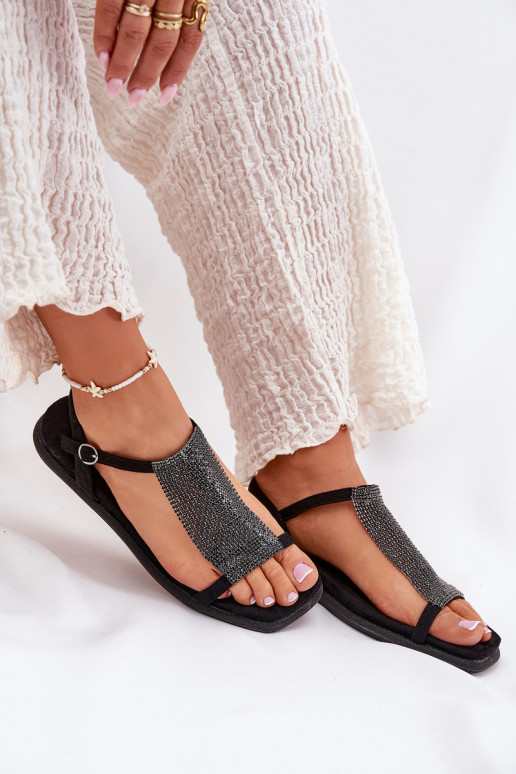rovná sa Elegantný štýl Dámske sandále so svietiacimi otvormi Artiker 56C1370 čierna rovná sa Elegantný štýl Dámske sandále so svietiacimi otvormi Artiker 56C1370 čierna