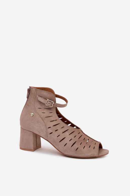 zo semišu Dámske čižmy Máciejka 06893-10 béžová