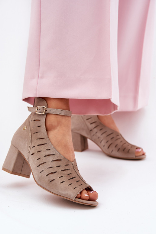 zo semišu Dámske čižmy Máciejka 06893-10 béžová