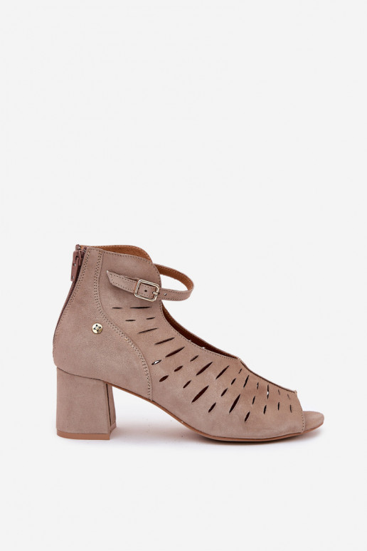 zo semišu Dámske čižmy Máciejka 06893-10 béžová