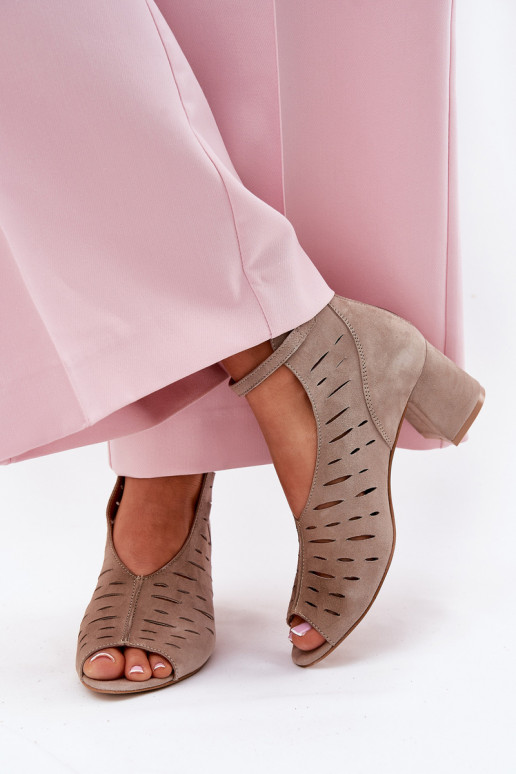 zo semišu Dámske čižmy Máciejka 06893-10 béžová