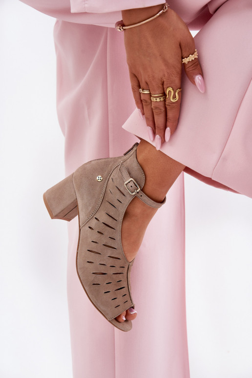 zo semišu Dámske čižmy Máciejka 06893-10 béžová