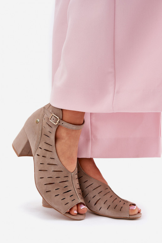 zo semišu Dámske čižmy Máciejka 06893-10 béžová