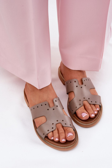 Zazoo 40326 Dámske Papuče S ozdobnými výrezmi béžová