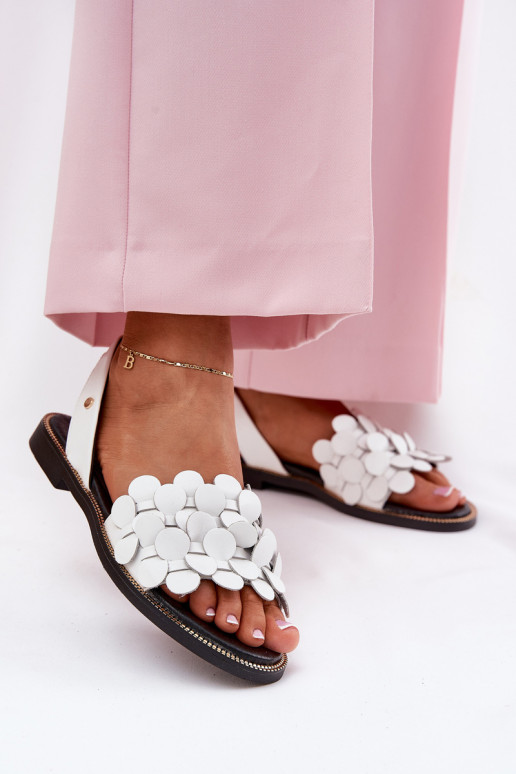 Dámske sandále so širokými podpätkami Zazoo 40425 biela farba Dámske sandále so širokými podpätkami Zazoo 40425 biela farba