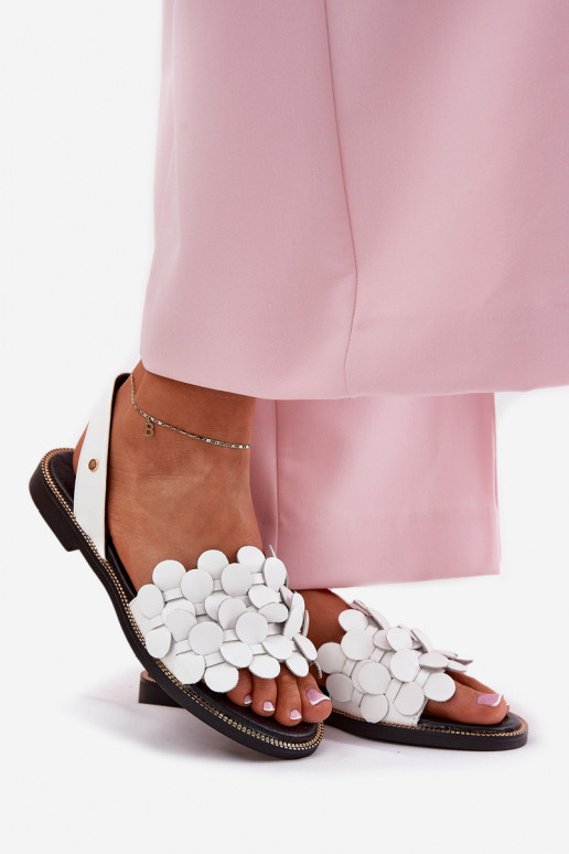 Dámske sandále so širokými podpätkami Zazoo 40425 biela farba Dámske sandále so širokými podpätkami Zazoo 40425 biela farba