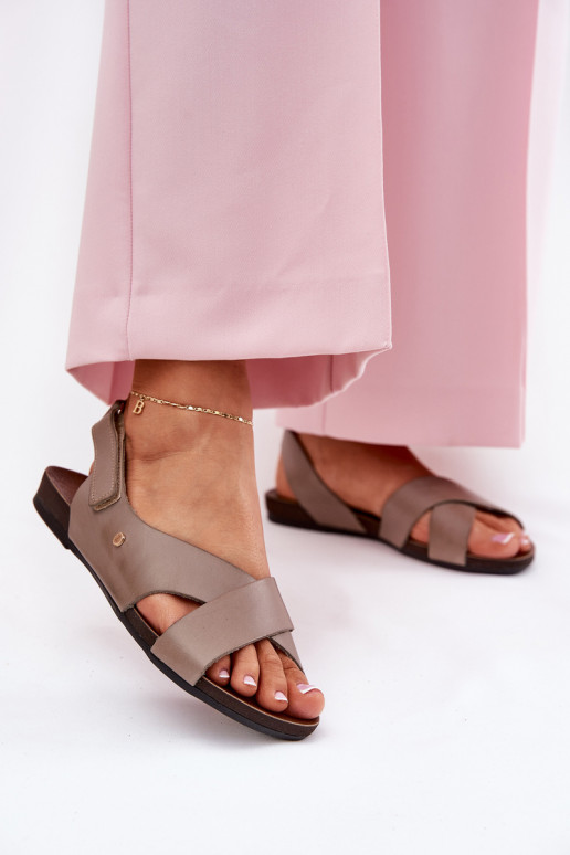 Dámske sandále s lepiacimi spojkami Zazoo 40141 béžová