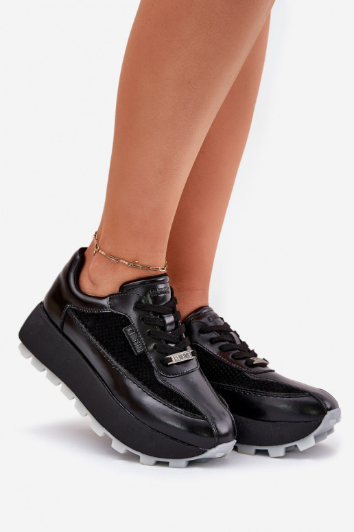 Kožené Dámske Tenisky model obuvi s platformou Big Star RR274873 HI-POLY SYSTEM čierna