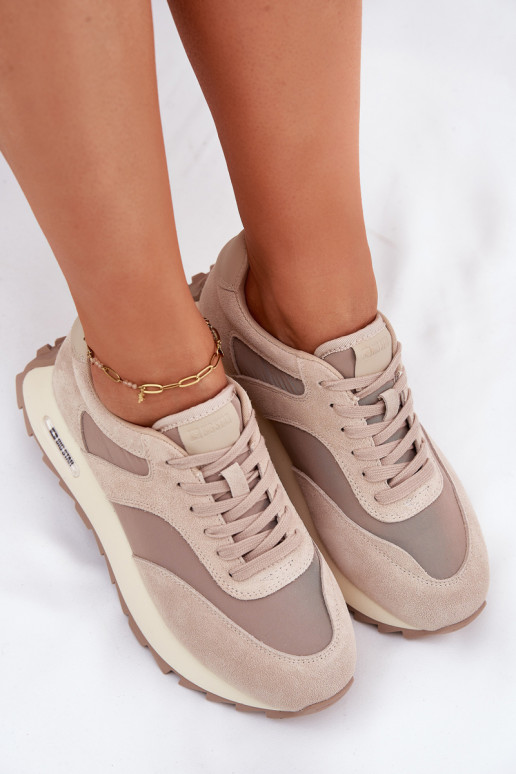 zo semišu Tenisky model obuvi s platformou Dámske Big Star RR274897 HI-POLY SYSTEM béžová