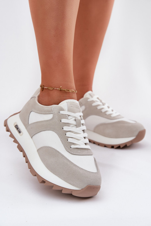 zo semišu Tenisky model obuvi s platformou Dámske Big Star RR274896 HI-POLY SYSTEM biely-sivá zo semišu Tenisky model obuvi s platformou Dámske Big Star RR274896 HI-POLY SYSTEM biely-sivá