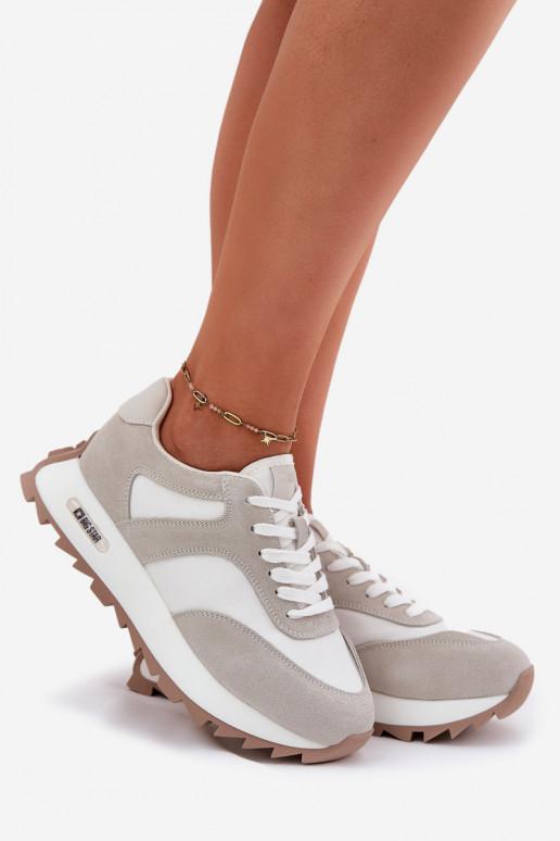 zo semišu Tenisky model obuvi s platformou Dámske Big Star RR274896 HI-POLY SYSTEM biely-sivá zo semišu Tenisky model obuvi s platformou Dámske Big Star RR274896 HI-POLY SYSTEM biely-sivá