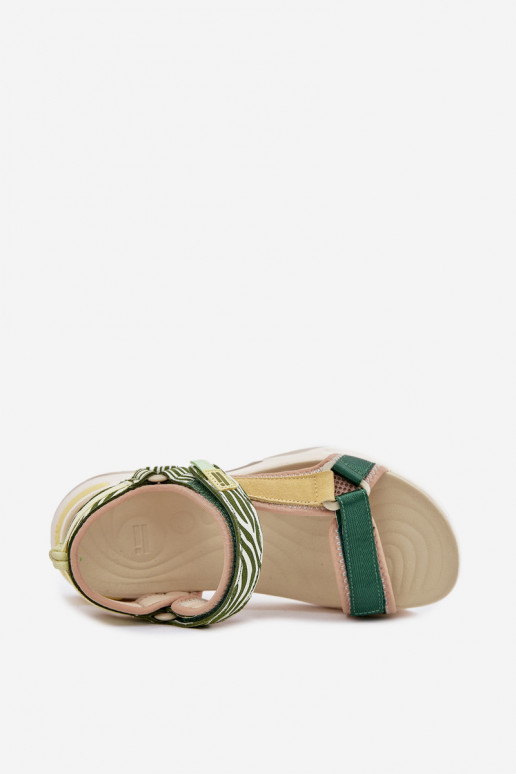 Dámske sandále s lepiacimi spojkami D.Franklin DFSH406003 zelená farba Dámske sandále s lepiacimi spojkami D.Franklin DFSH406003 zelená farba