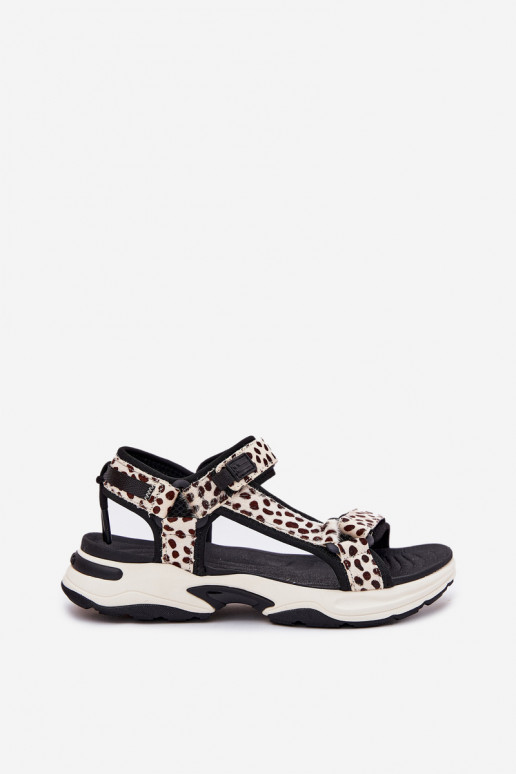 Dámske sandále s lepiacimi spojkami D.Franklin DFSH406002 Čierna a-béžová Dámske sandále s lepiacimi spojkami D.Franklin DFSH406002 Čierna a-béžová