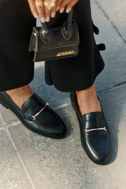 Kožené topánky dámske mokasíny Máciejka K6809-01 čierna Kožené topánky dámske mokasíny Máciejka K6809-01 čierna