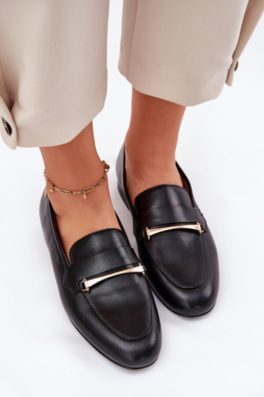 Kožené topánky dámske mokasíny Máciejka K6809-01 čierna Kožené topánky dámske mokasíny Máciejka K6809-01 čierna