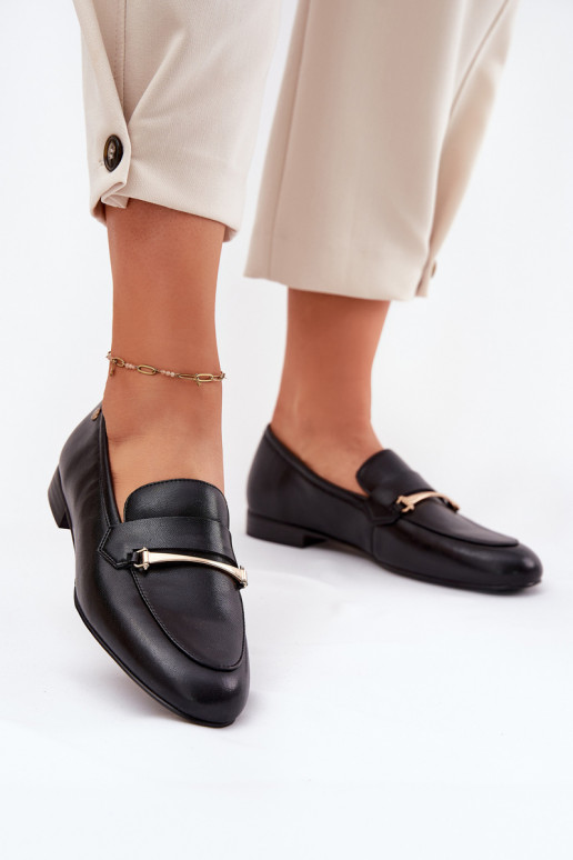 Kožené topánky dámske mokasíny Máciejka K6809-01 čierna Kožené topánky dámske mokasíny Máciejka K6809-01 čierna