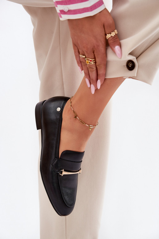 Kožené topánky dámske mokasíny Máciejka K6809-01 čierna Kožené topánky dámske mokasíny Máciejka K6809-01 čierna