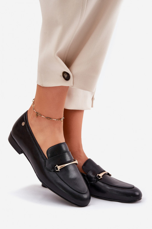 Kožené topánky dámske mokasíny Máciejka K6809-01 čierna Kožené topánky dámske mokasíny Máciejka K6809-01 čierna