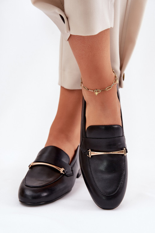 Kožené topánky dámske mokasíny Máciejka K6809-01 čierna Kožené topánky dámske mokasíny Máciejka K6809-01 čierna