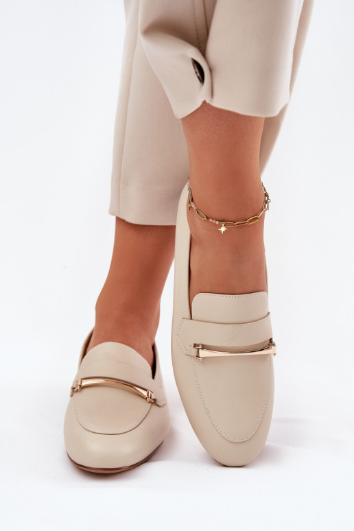 Kožené topánky dámske mokasíny Máciejka K6809-04 béžová Kožené topánky dámske mokasíny Máciejka K6809-04 béžová