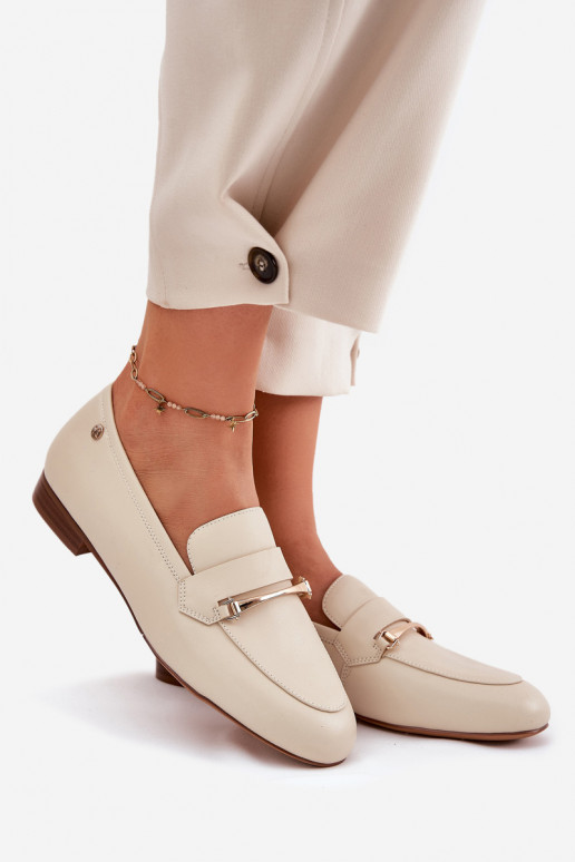 Kožené topánky dámske mokasíny Máciejka K6809-04 béžová Kožené topánky dámske mokasíny Máciejka K6809-04 béžová