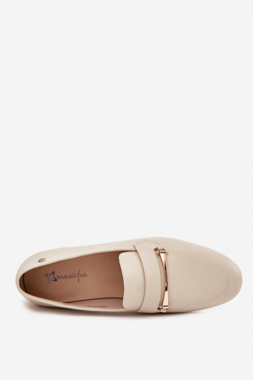 Kožené topánky dámske mokasíny Máciejka K6809-04 béžová Kožené topánky dámske mokasíny Máciejka K6809-04 béžová