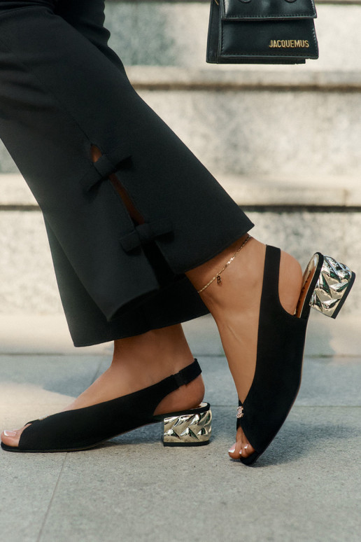 zo semišu Elegantný štýl Dámske sandále CheBello 4724 čierna zo semišu Elegantný štýl Dámske sandále CheBello 4724 čierna