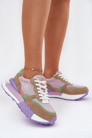 zo semišu Tenisky model obuvi Dámske s platformou Big Star RR274815 HI-POLY SYSTEM Ružová 2