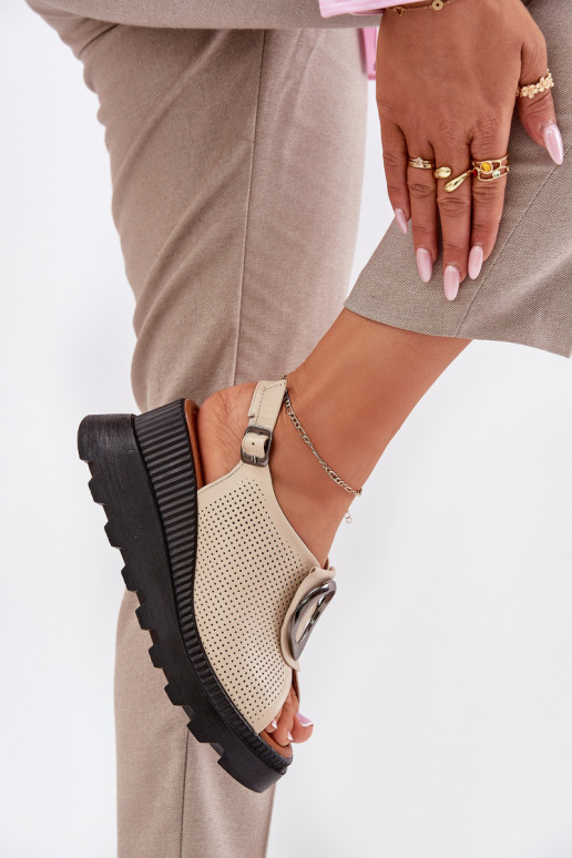 Dámske sandále Dámske Zapnuté INedge s ozdobami Artiker 56C0111 béžová Dámske sandále Dámske Zapnuté INedge s ozdobami Artiker 56C0111 béžová