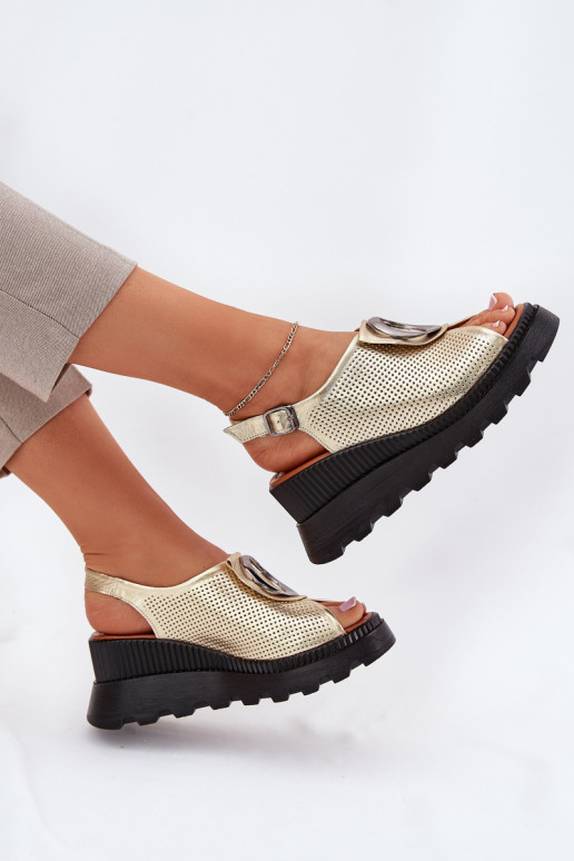 Dámske sandále Dámske Zapnuté INedge s ozdobami Artiker 56C0109 zlatej farby Dámske sandále Dámske Zapnuté INedge s ozdobami Artiker 56C0109 zlatej farby