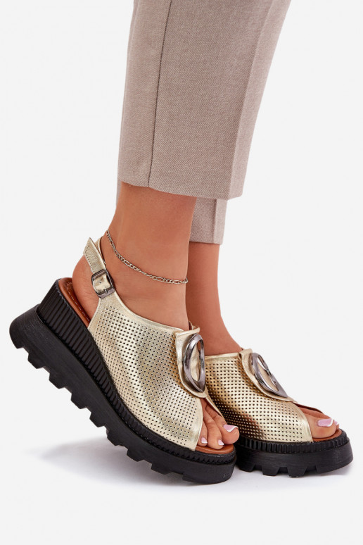 Dámske sandále Dámske Zapnuté INedge s ozdobami Artiker 56C0109 zlatej farby Dámske sandále Dámske Zapnuté INedge s ozdobami Artiker 56C0109 zlatej farby