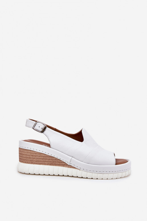 Dámske sandále Kožené Zapnuté INedge Artiker 56C0918 biela farba Dámske sandále Kožené Zapnuté INedge Artiker 56C0918 biela farba