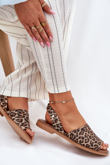 Zazoo 40327 kožené nazúvacie topánky s leopardím vzorom