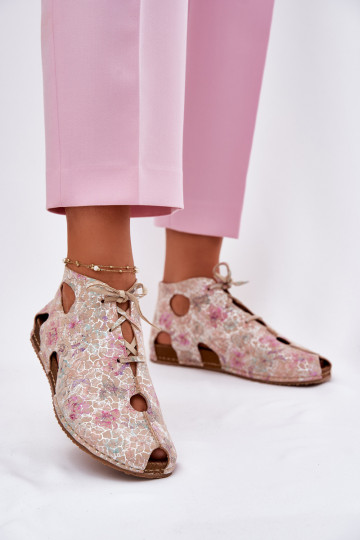 Vzorované Kožené Čižmy Máciejka 03426-48 béžová