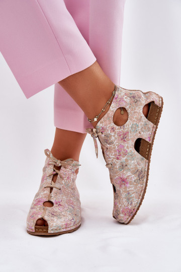 Vzorované Kožené Čižmy Máciejka 03426-48 béžová 2