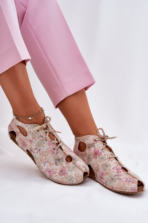 Vzorované Kožené Čižmy Máciejka 03426-48 béžová